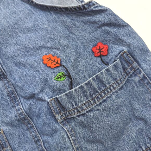 Vintage Circo Overalls Unisex Children's Size 10-12 Denim Fall Leaves - Picture 4 of 6
